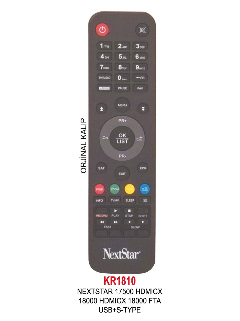 NEXTSTAR 17500 HDMICX-18000 HDMICX 18000 FTA-USB+S-TYPE-ORJİNAL KALIP KUMANDA