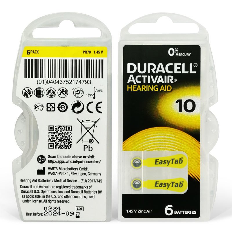 Duracell Activair 10 Numara İşitme Cihazı Pili