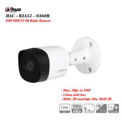 DAHUA HAC-B2A51-0360B 5MP HDCVI IR Bullet Kamera
