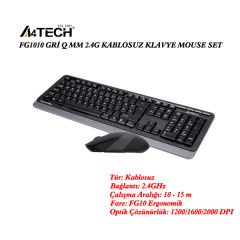 A4 TECH FG1010 GRİ Q MM 2.4G KABLOSUZ KLAVYE MOUSE SET