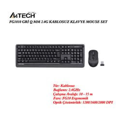 A4 TECH FG1010 GRİ Q MM 2.4G KABLOSUZ KLAVYE MOUSE SET