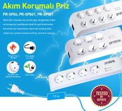 Prolink PR-SP06T Akım Korumalı Priz (6 soket)