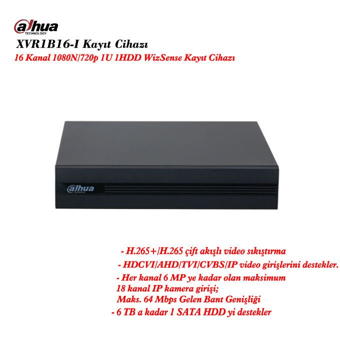 Dahua XVR1B16-I 16 Kanal Kayıt Cihazı