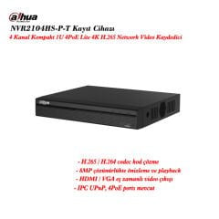 Dahua NVR2104HS-P-T 4 Kanal Kompakt 1U 4PoE Lite 4K Kayıt Cihazı