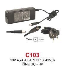 Notebook Adaptör C103 19V 4,74 A LAPTOP (7,4x5,0) İĞNE UÇ