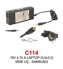 Notebook Adaptör C114 19V 4,74 A LAPTOP (5,5x3,3) İĞNE UÇ