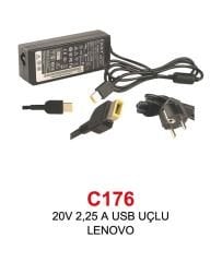 Notebook Adaptör C176 20V 2,25 A USB UÇLU