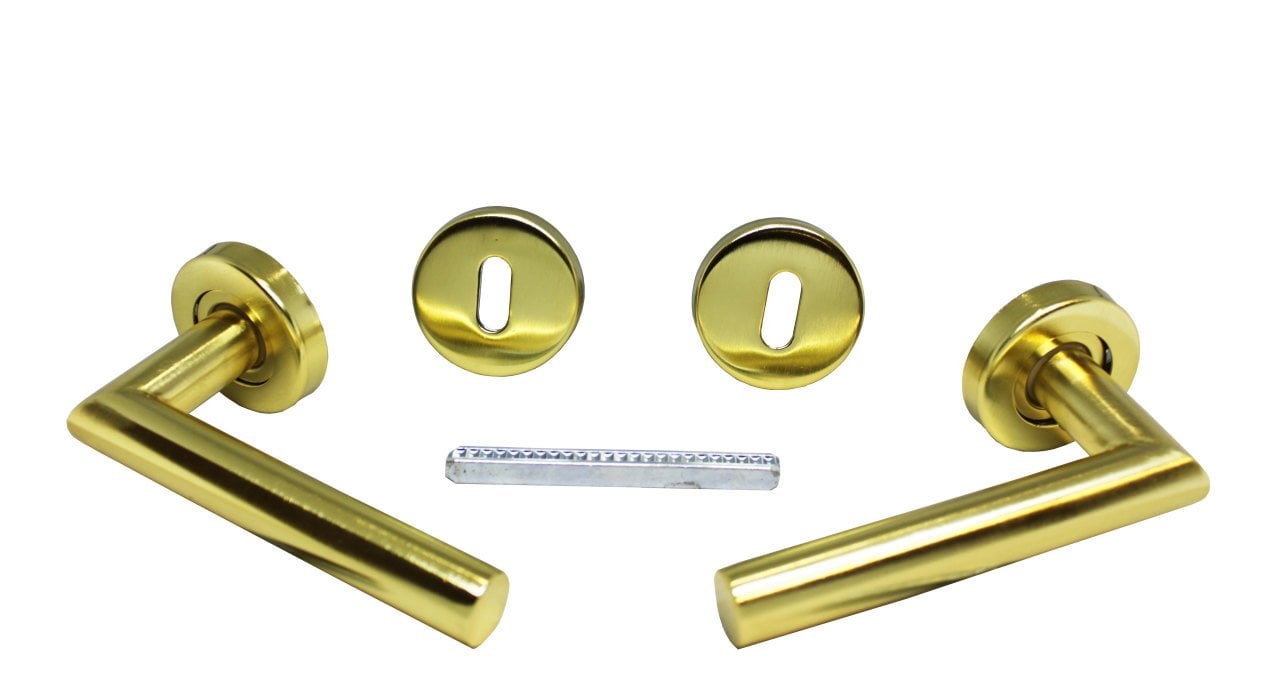 Gold plated stainless LK door handle