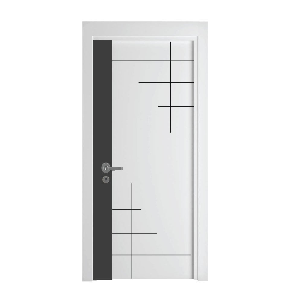 Melamine Square Black Jointed Room Door Anthracite White