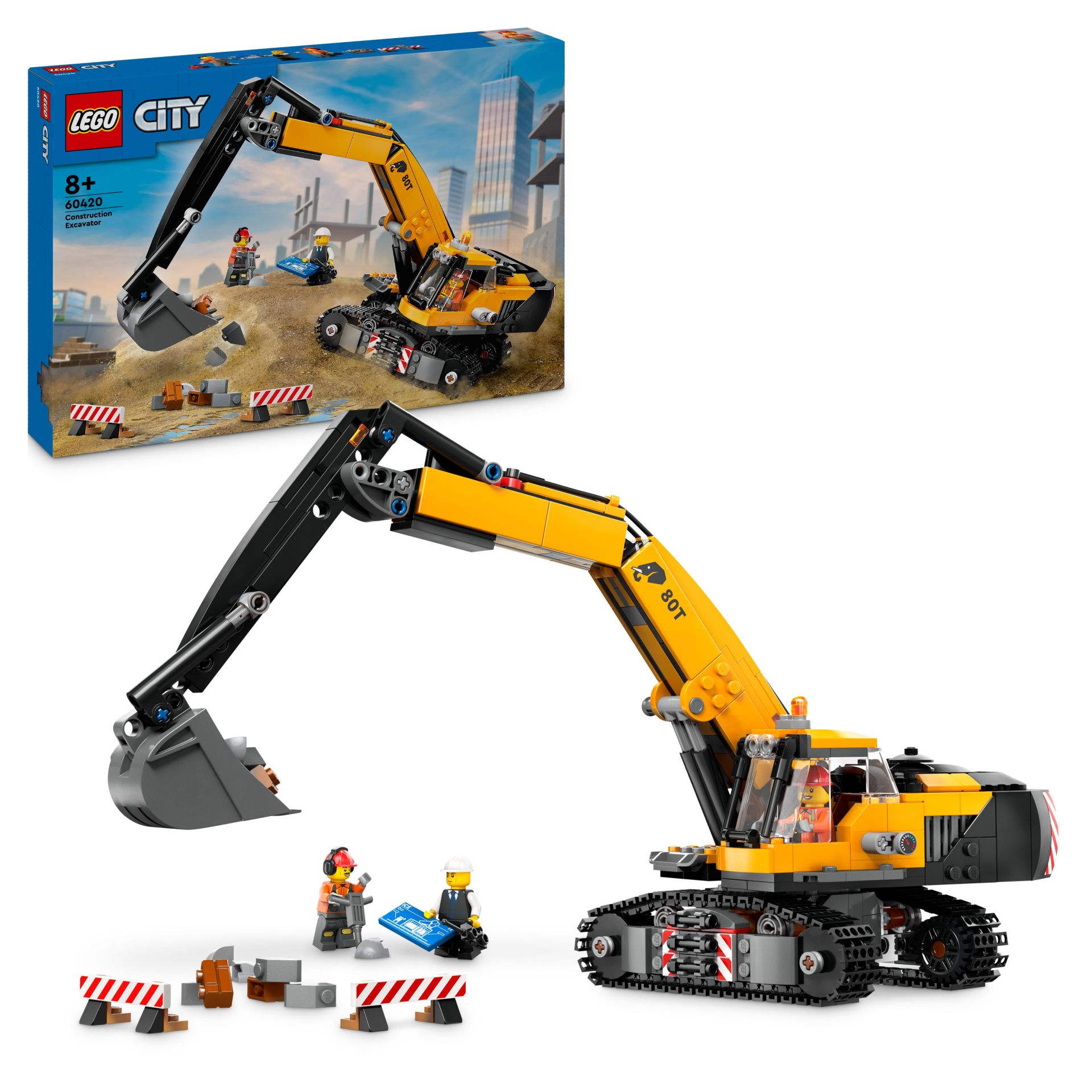 LEGO® City Sarı İnşaat Ekskavatörü Oyuncak Kazıcı 60420