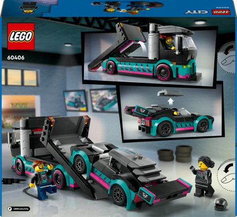 LEGO® City Yarış Arabası ve Araba Taşıyıcı Kamyon 60406