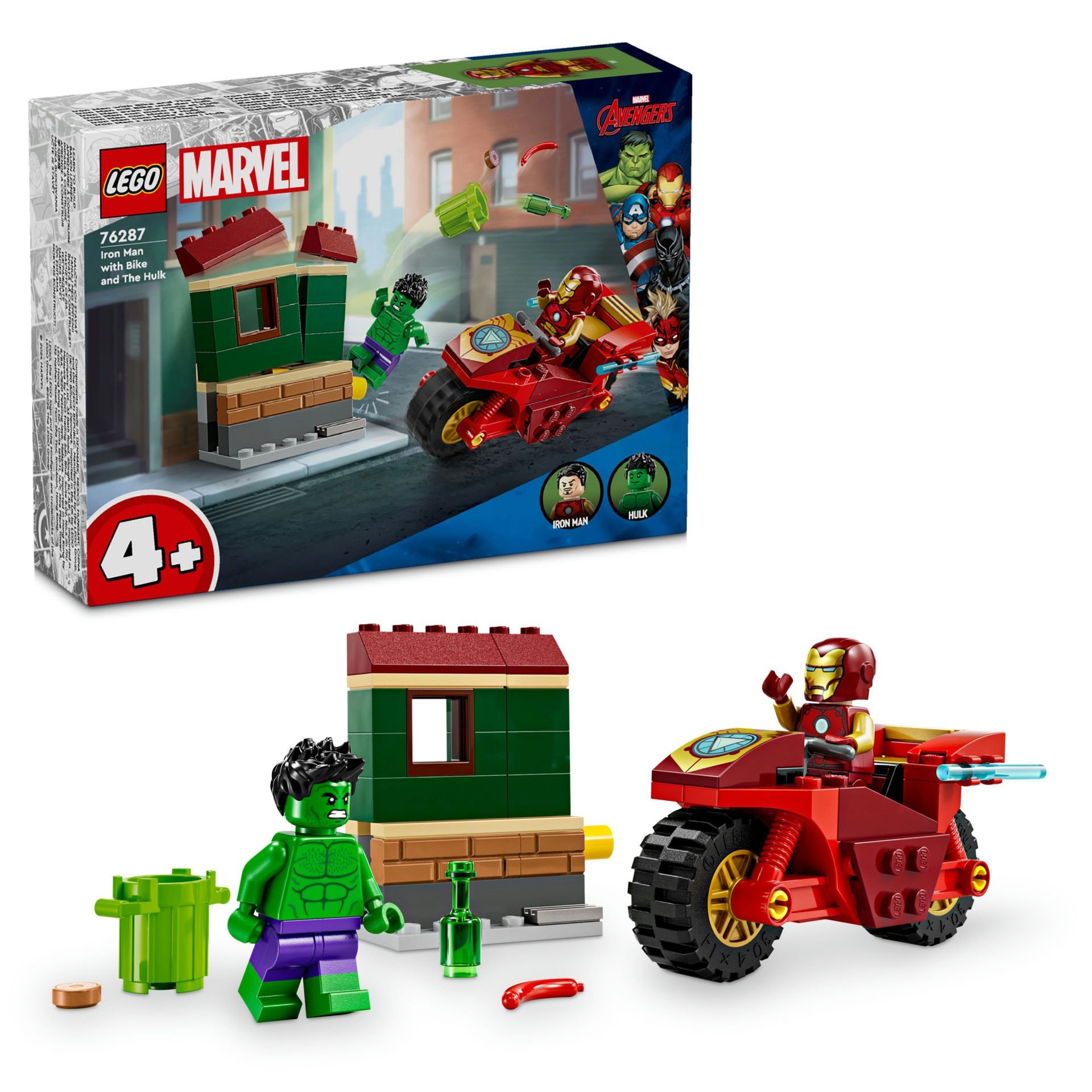 LEGO® Marvel Motosikletli Iron Man ve Hulk Oyun Seti 76287