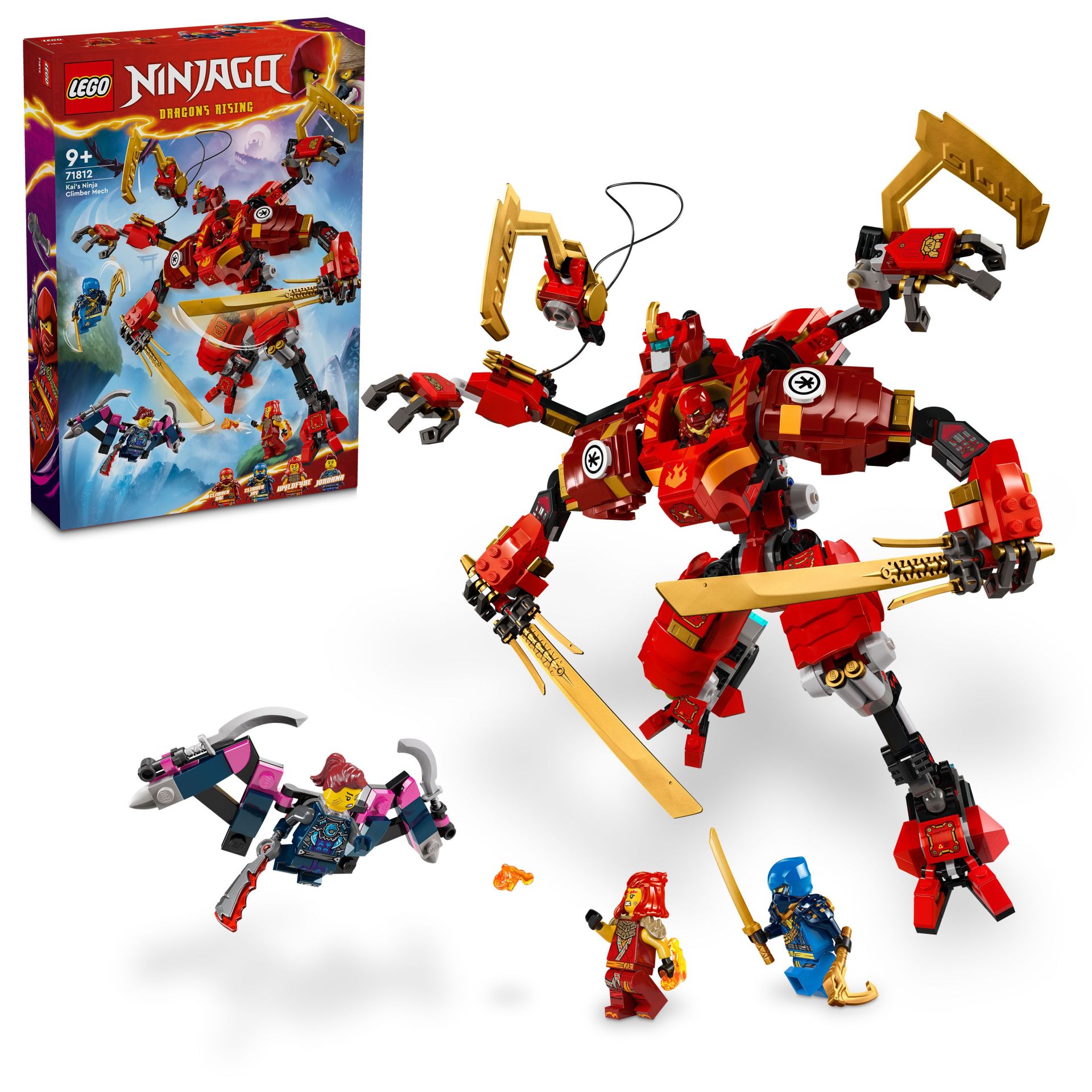 LEGO® NINJAGO® Kai’nin Ninja Tırmanma Robotu 71812 - 4 Ninja Minifigürü İçeren Yaratıcı Oyuncak Yapım Seti (623 Parça)