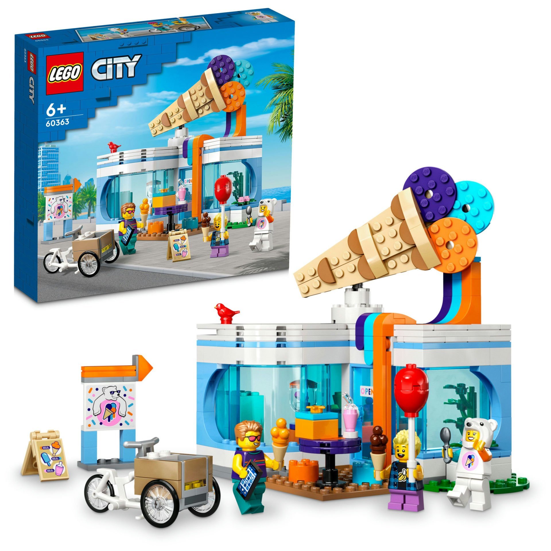 LEGO® City Dondurma Dükkanı 60363 - 6 Yaş ve Üzeri Çocuklar için Oyuncak Yapım Seti (296 Parça)