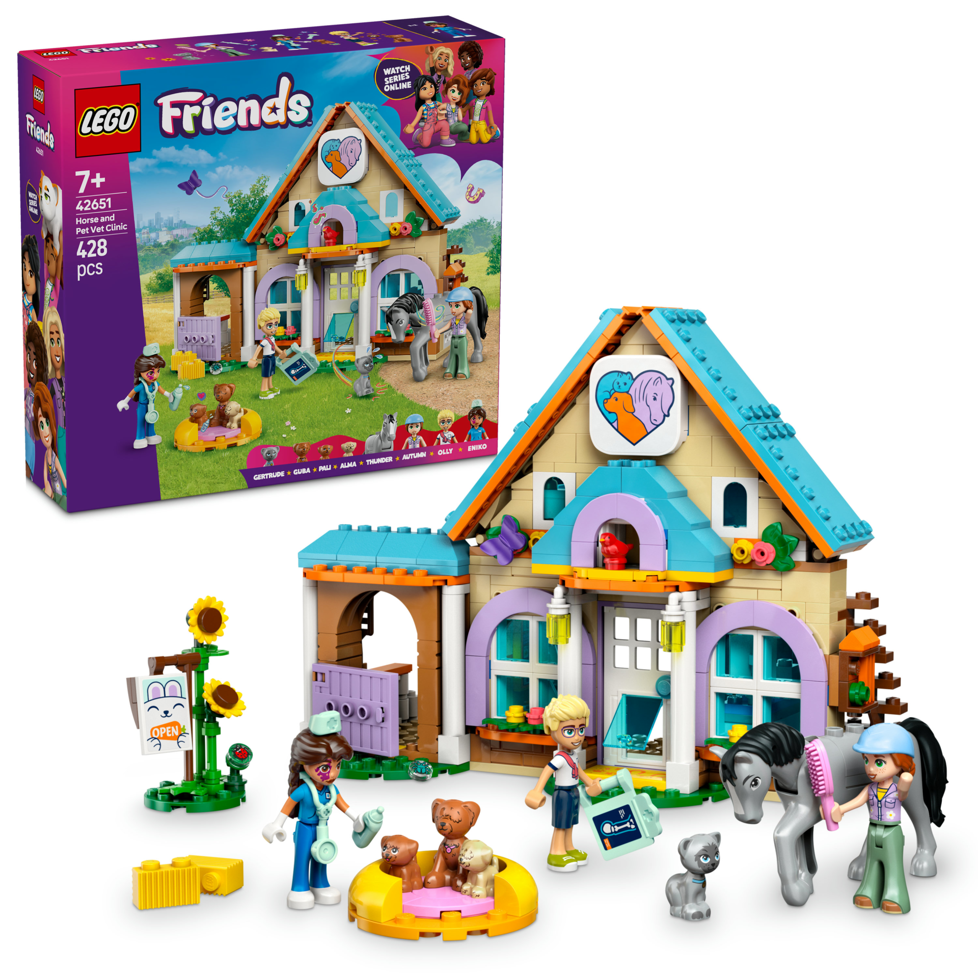 LEGO® Friends At ve Evcil Hayvan Veteriner Kliniği Rol Yapma Oyuncağı 42651