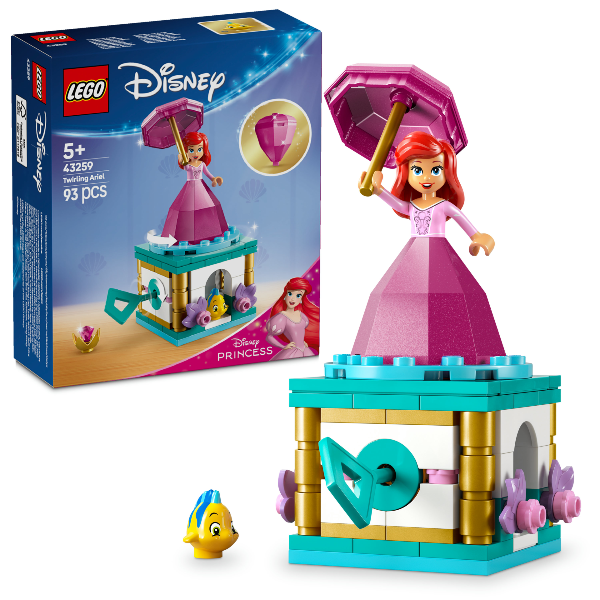 LEGO® ǀ Disney Princess Dönen Ariel Yapım Seti ve Fantastik Oyuncak Modeli 43259