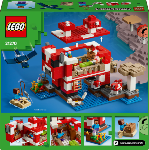 LEGO® Minecraft® Mooshroom Evi Çocuklar için Ada Oyuncağı 21270