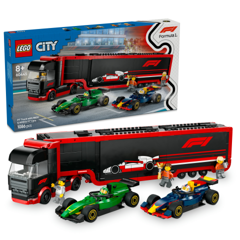 LEGO® City RB20 ve AMR24 F1® Arabalı F1® Kamyonu Yarış Taşıma Seti