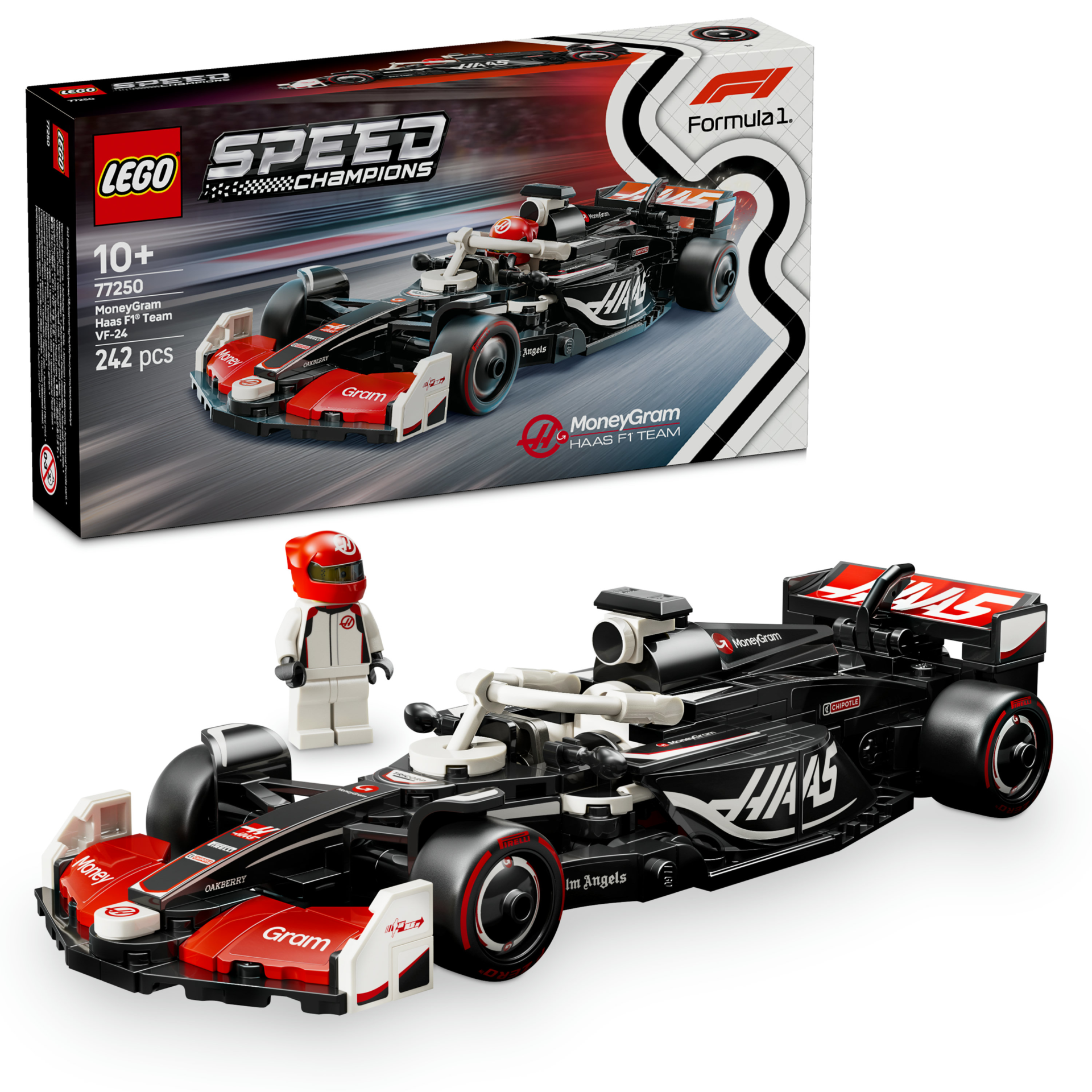 LEGO® Speed Champions MoneyGram Haas F1® Team VF-24 Yarış Arabası Oyuncak Araç 77250