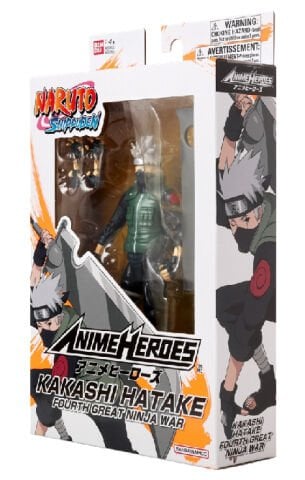 Bandai 16 cm Anime Heroes Naruto Figürleri - Hatake Kakashi 4 Büyük Ninja Savaşı