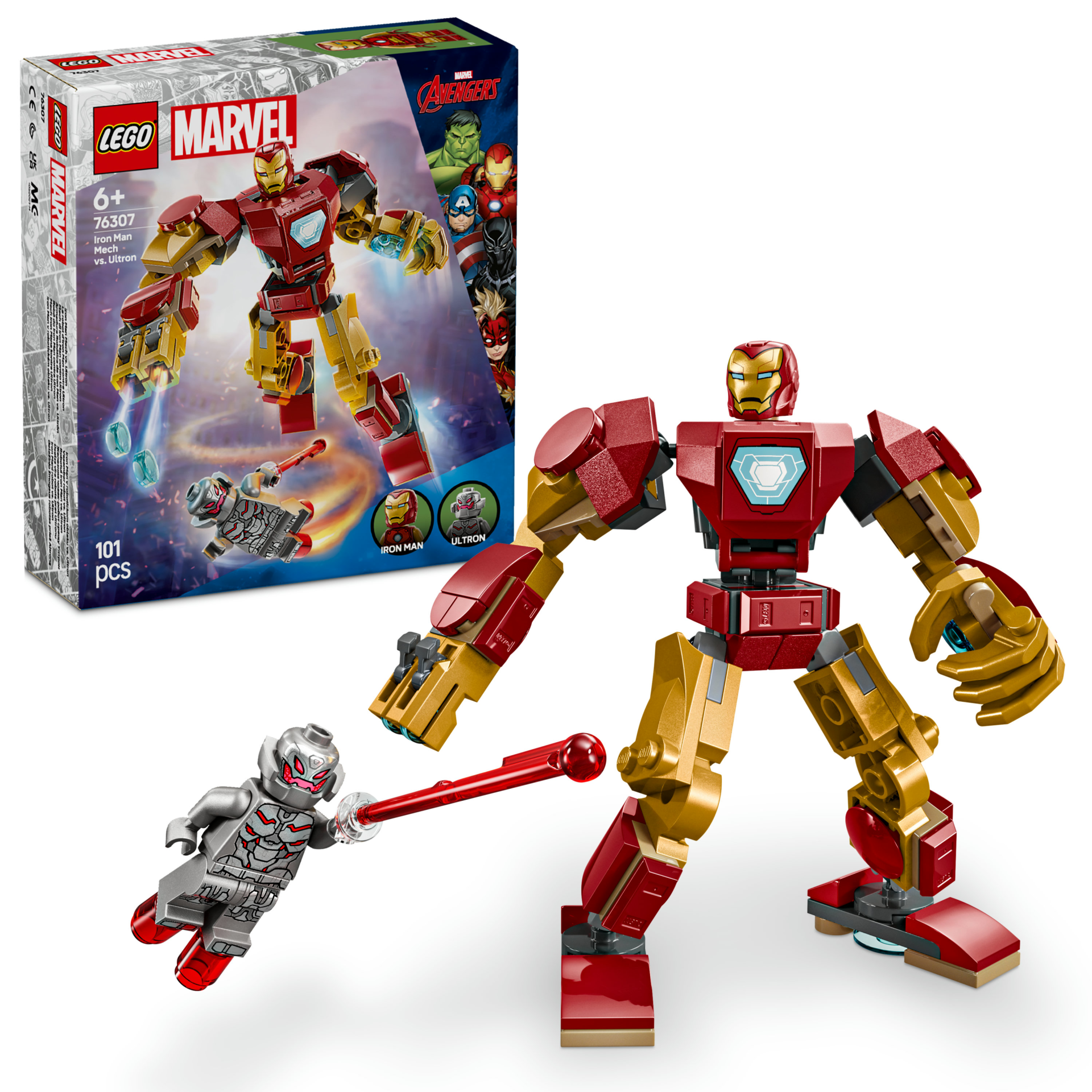 LEGO® Marvel Iron Man Robotu, Ultron’a Karşı İnşa Edilebilen Süper Kahraman Figürü 76307