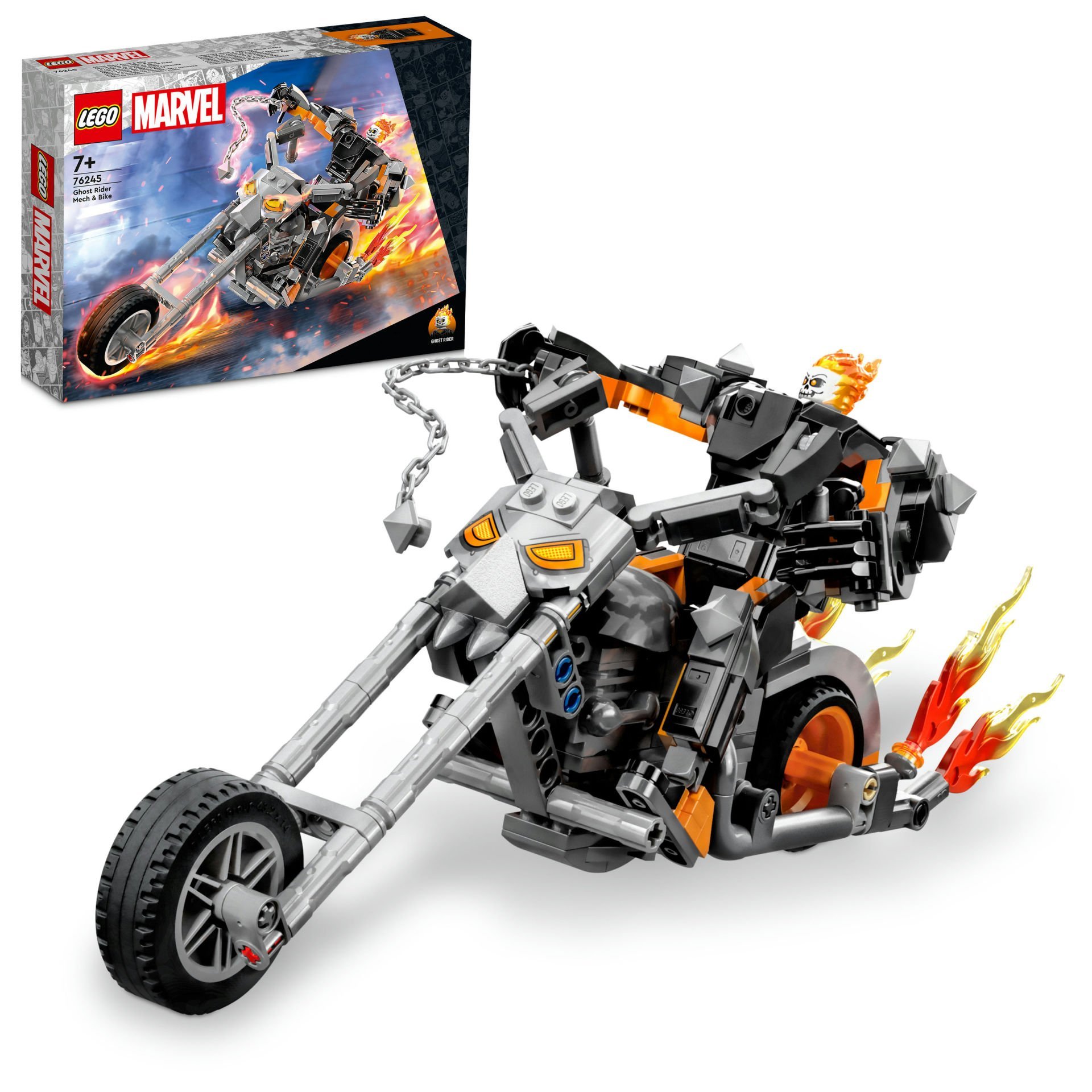 LEGO® Marvel Ghost Rider Robotu ve Motosikleti 76245 Oyuncak Yapım Seti (264 Parça)