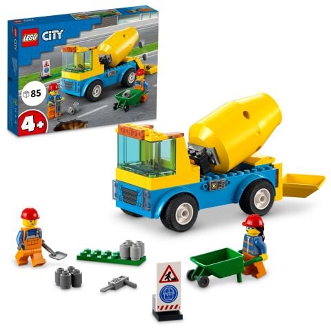 LEGO® City Beton Mikseri 60325 - 4 Yaş ve Üzeri Çocuklar için Gerçekçi Oyuncak İnşaat Aracı Yapım Seti (85 Parça)