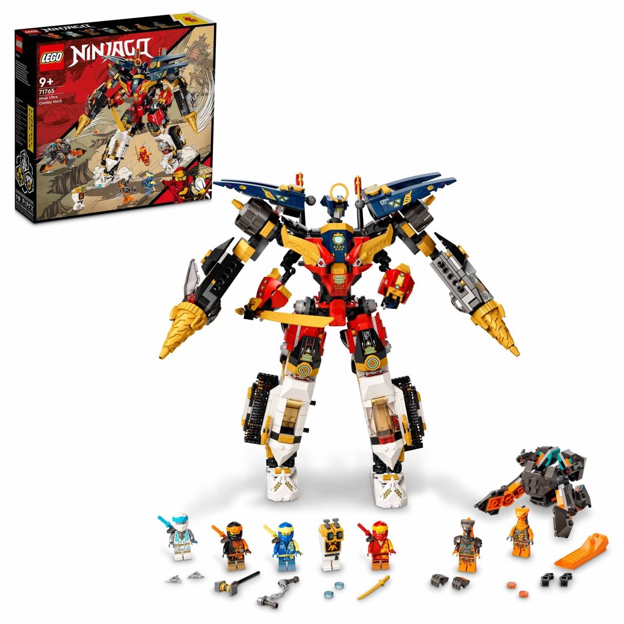 LEGO® NINJAGO® Ninja Ultra Kombo Robot 71765 - 9 Yaş ve Üzeri için Araba, Jet ve Tank İçeren Araç Oyuncak Yapım Seti (1104 Parça)