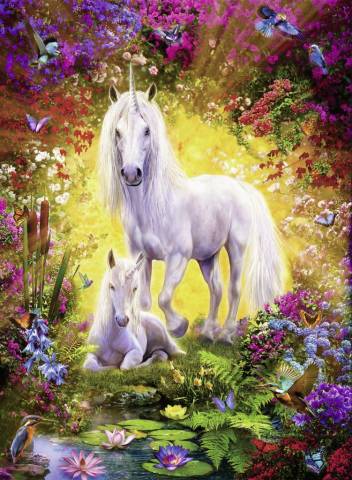 Ravensburger 500 Parçalı Puzzle Unicorn ve Yavrusu