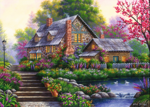 1000p Puz Romantic Cottage