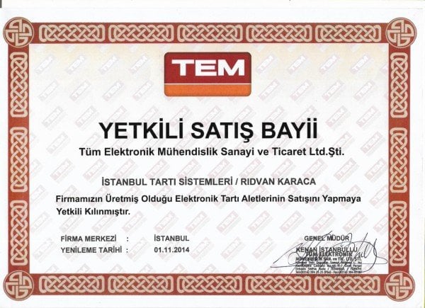 TEM EKO 15KG ONAYLI TARTIM TERAZİSİ