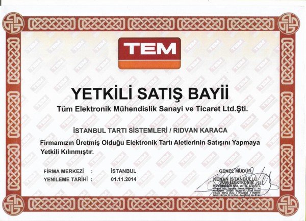 TEM 15KG SAYICI TERAZİ