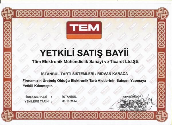 TEM EGE T BOYUNLU 15KG MARKET TERAZİSİ