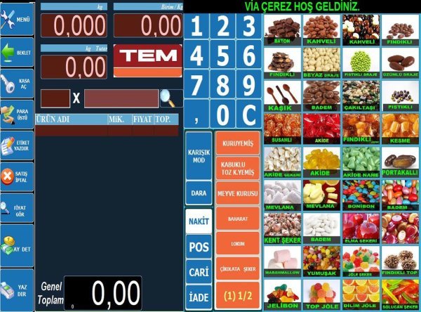 TEM Pos Terazi l Kuruyemiş sistemi 15kg