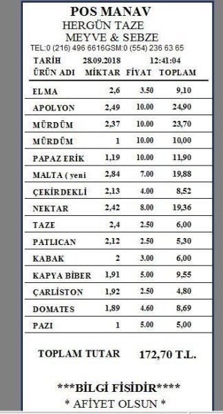 Manav Sistemi Pos Terazi 60kg