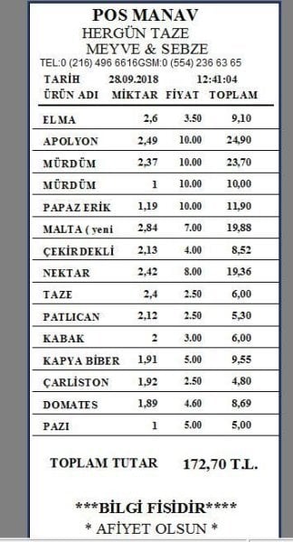 Manav Sistemi Pos Terazi 60kg I Müşteri Ekranlı