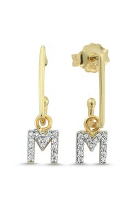 INITIAL PENDANT EARRINGS/ HARF KÜPE