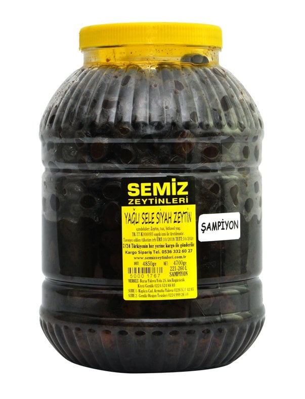 Yağlı Sele Siyah Zeytin Şampiyon 4,70 KG e