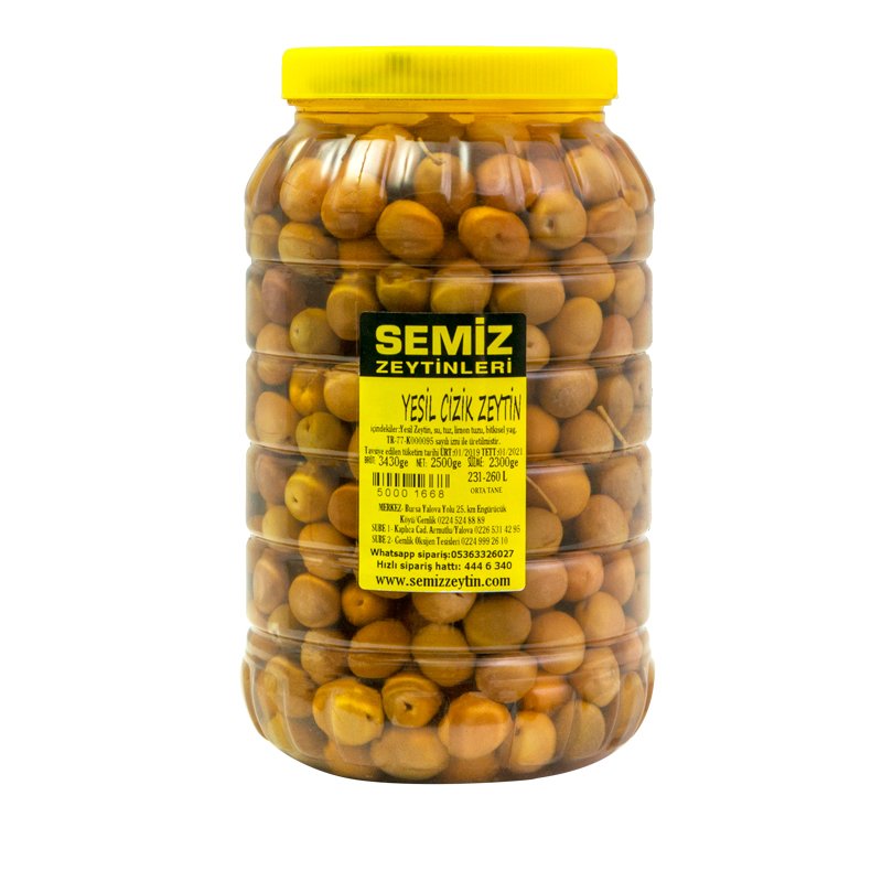 Yeşil Çizik Zeytin SEMİZ ÖZEL 2.50 KG e