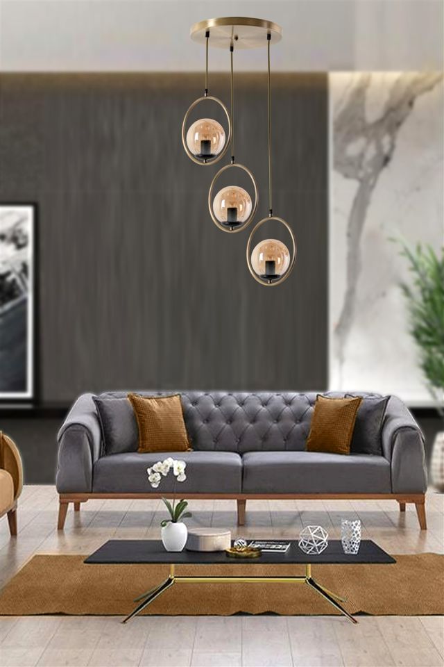 RİNG 3 LÜ TEPSİLİ BAL CAMLI ESKİTME SARKIT