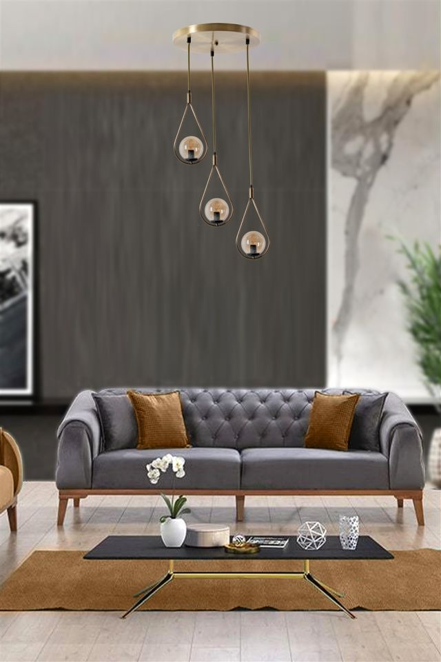DAMLA 3 LÜ TEPSİLİ BAL CAMLI ESKİTME SARKIT