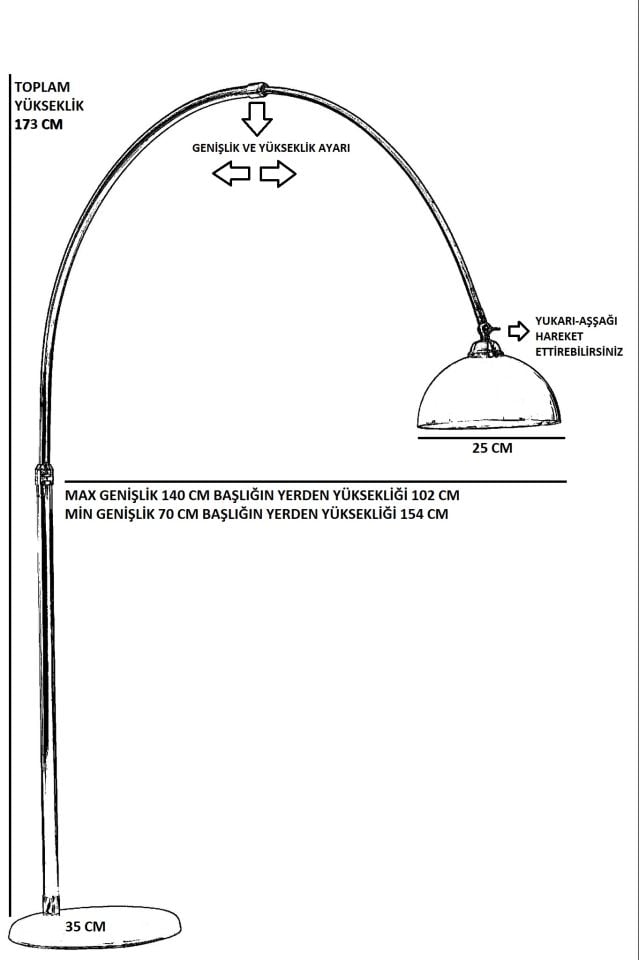 VARGAS MAT KROM SİYAH UFO BAŞLIKLI LAMBADER