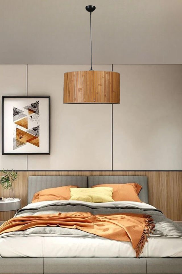 BAMBU 01 ABAJURLU TEKLİ SARKIT AVİZE