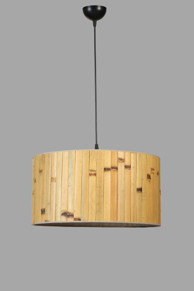 BAMBU 02 ABAJURLU TEKLİ SARKIT AVİZE