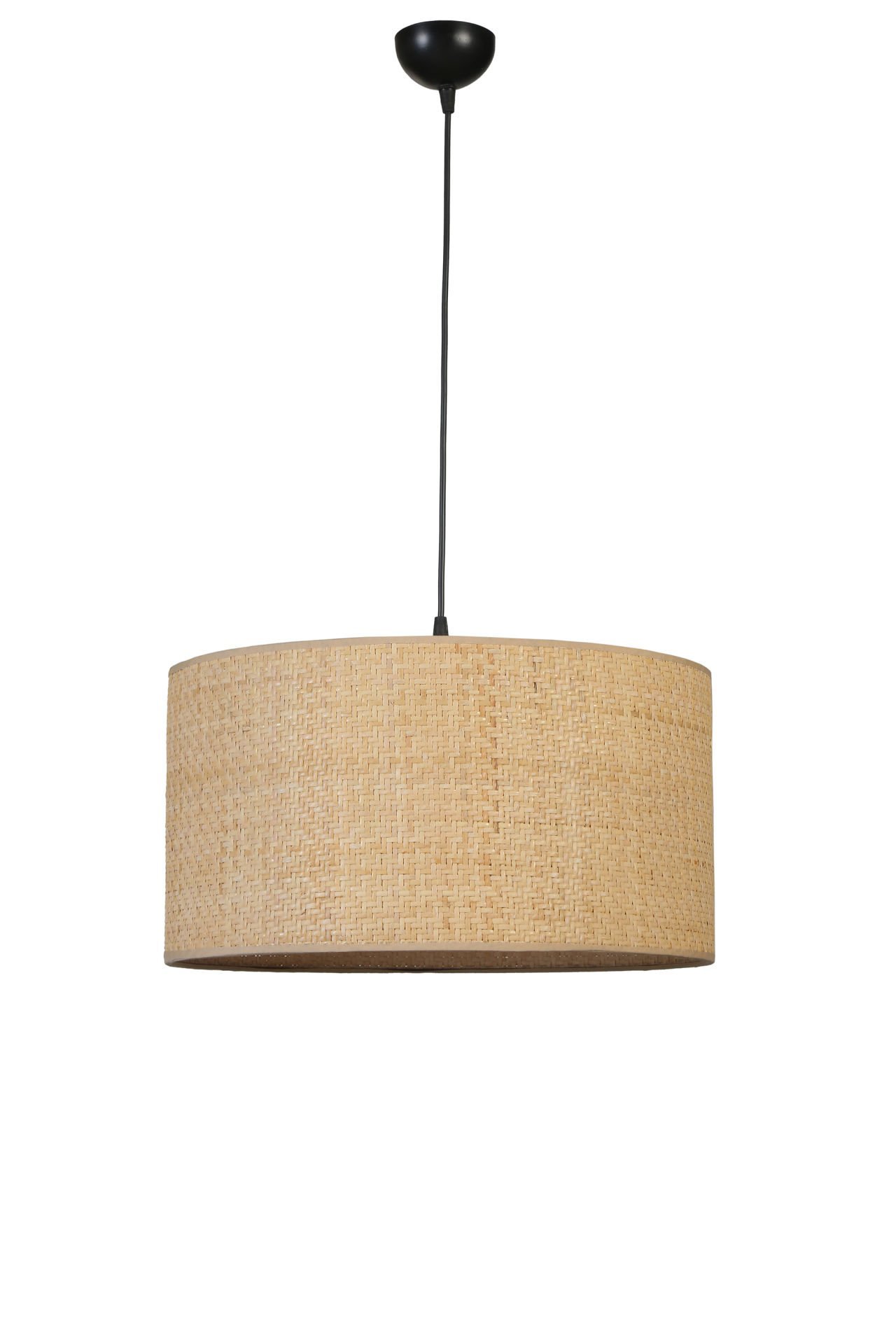 HASIR RATTAN ABAJURLU TEKLİ SARKIT AVİZE