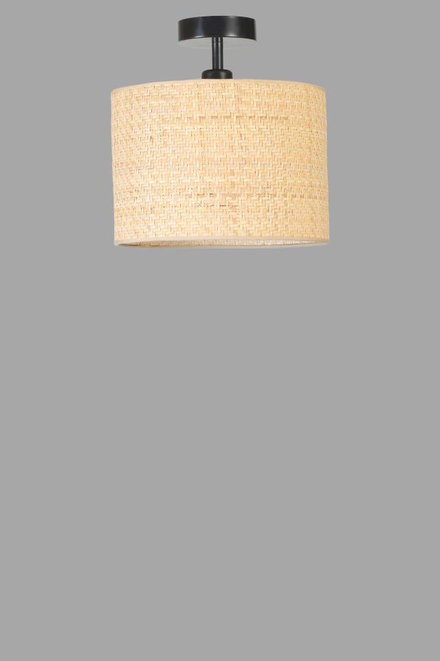 HASIR RATTAN ABAJURLU PLAFONYER AVİZE