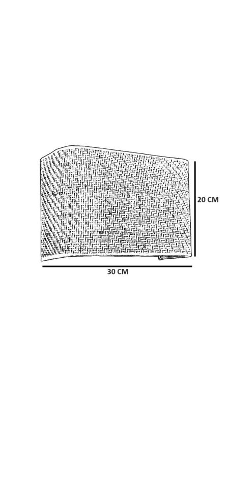 HASIR RATTAN ABAJURLU DİKDÖRTGEN APLİK