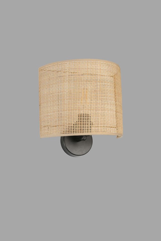 ÖRGÜLÜ RATTAN ABAJURLU OVAL APLİK