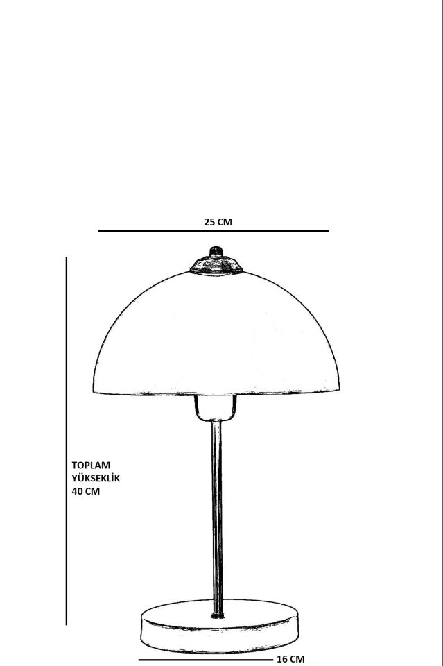 LUNGO SİYAH UFO BAŞLIKLI MASA LAMBASI