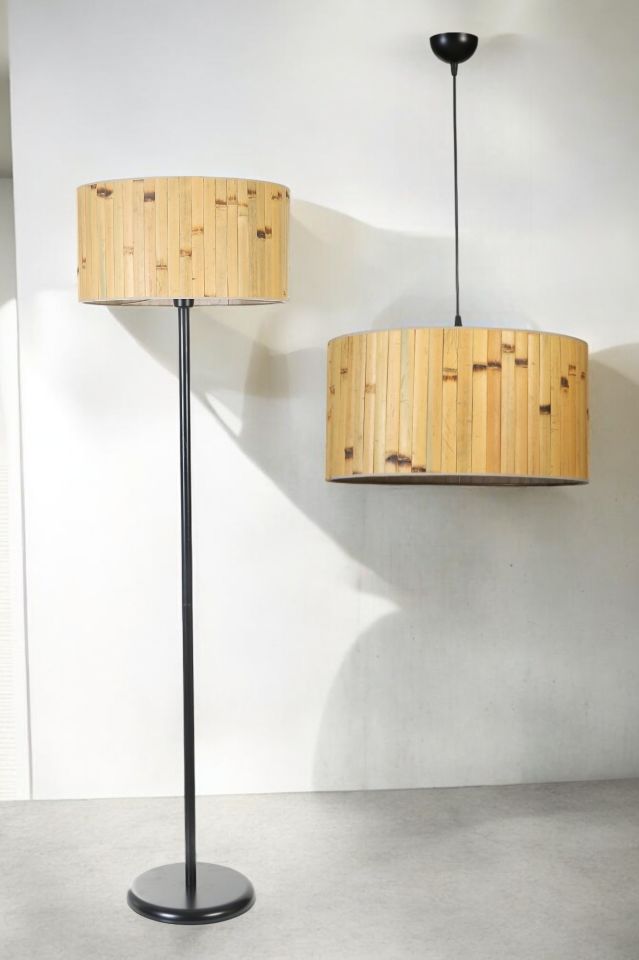 BAMBU 02 AVİZE LAMBADER 2 Lİ SET